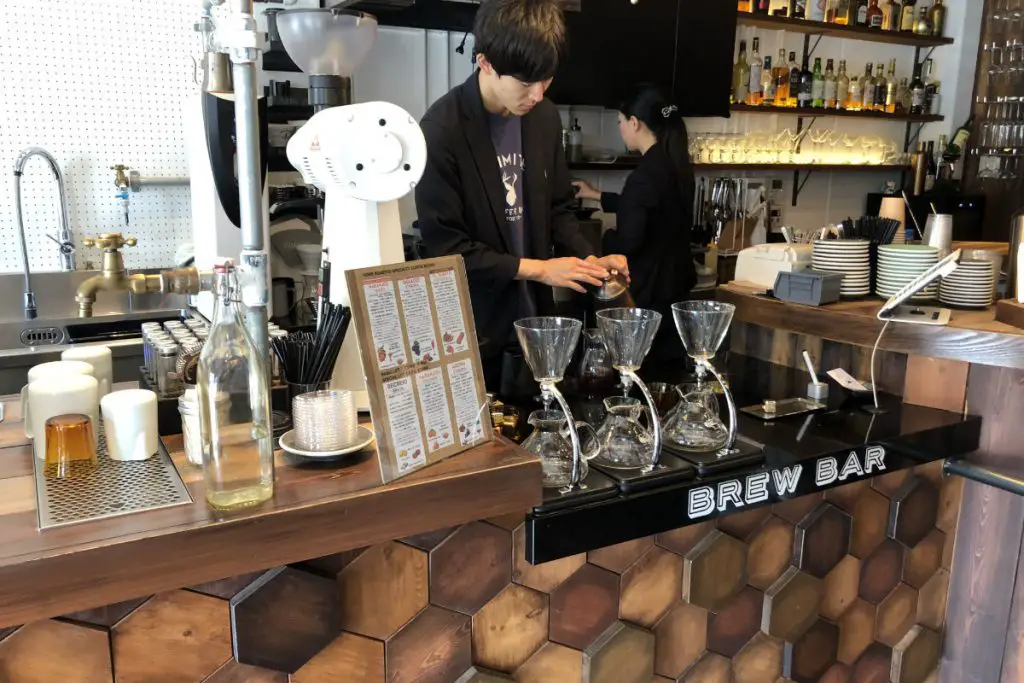 counter of unlimited coffee bar